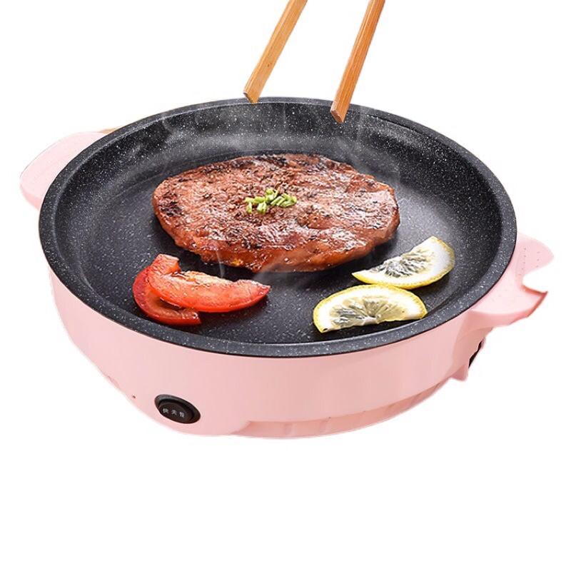 BẾP NƯỚNG ĐIỆN CHỐNG DÍNH , NƯỚNG THỊT BBQ HÀN QUỐC KHÔNG KHÓI LÒNG VÂN ĐÁ - CHẢO ĐIỆN CHIÊN RÁN THỨC ĂN ĐA NĂNG , BẾP N