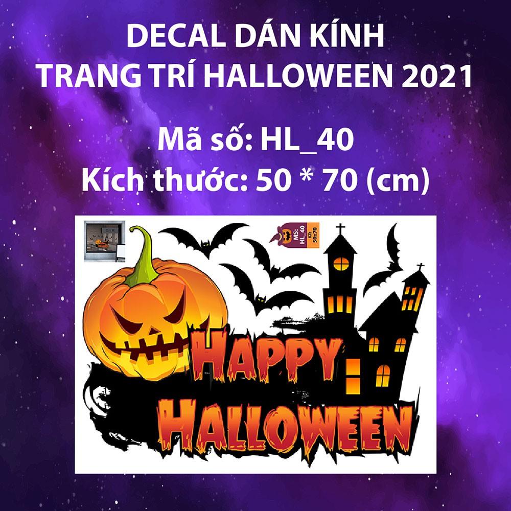 DECAL TRANG TRÍ HALLOWEEN 2021 COMBO CÂY BÍ NGÔ VÀ MA CÀ RỒNG