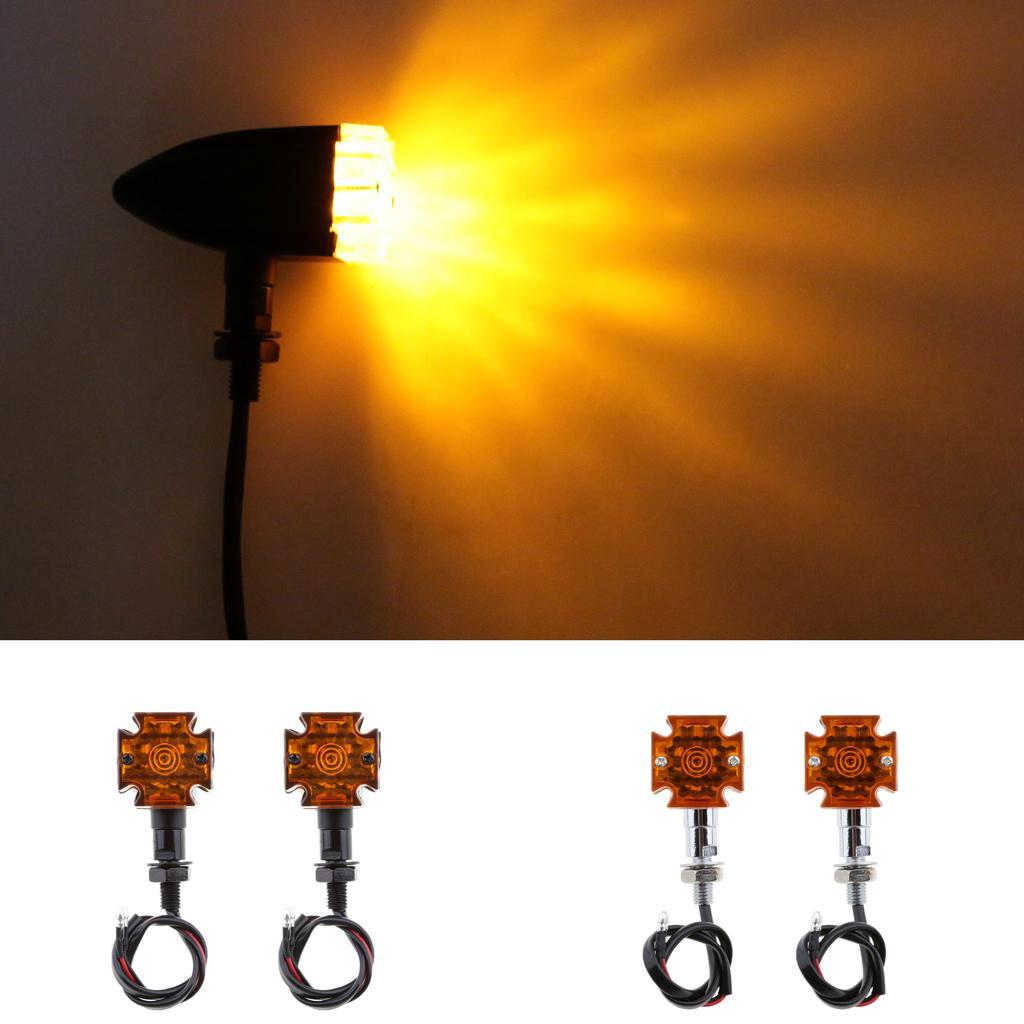 Pair Amber Light for Motorcycle Front Rear  Indicator Bulb