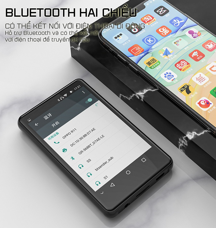 Máy Nghe Nhạc Android MP4 Màn Hình Cảm Ứng 4.0 Inch Kết Nối Bluetooth WiFi Ruizu H6 Bộ Nhớ Trong 8GB - Hàng Chính Hãng