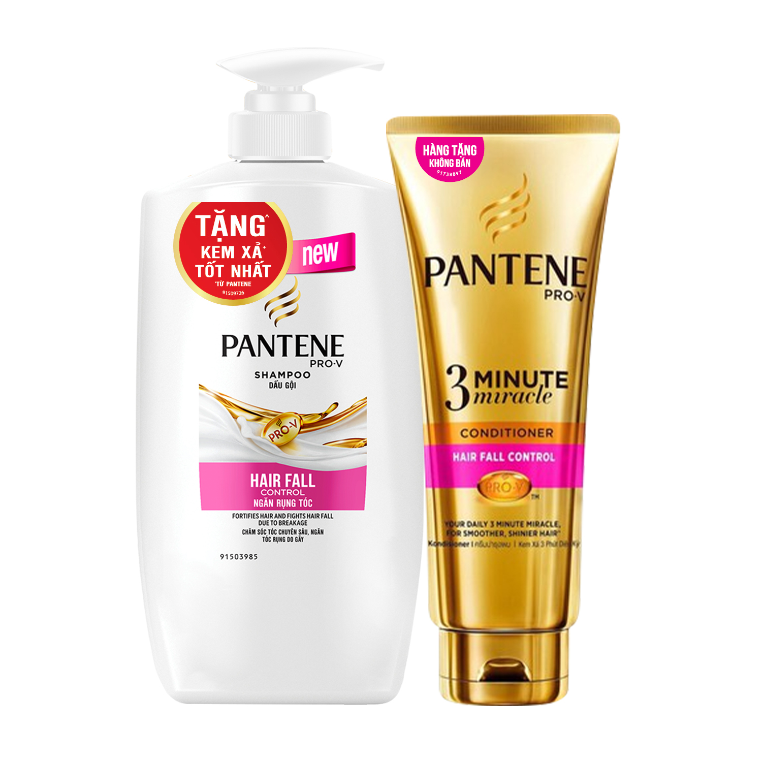 Dầu Gội Pantene Ngăn Rụng Tóc 650g + Tặng Kem Xả 3 Phút Diệu Kì 150ml