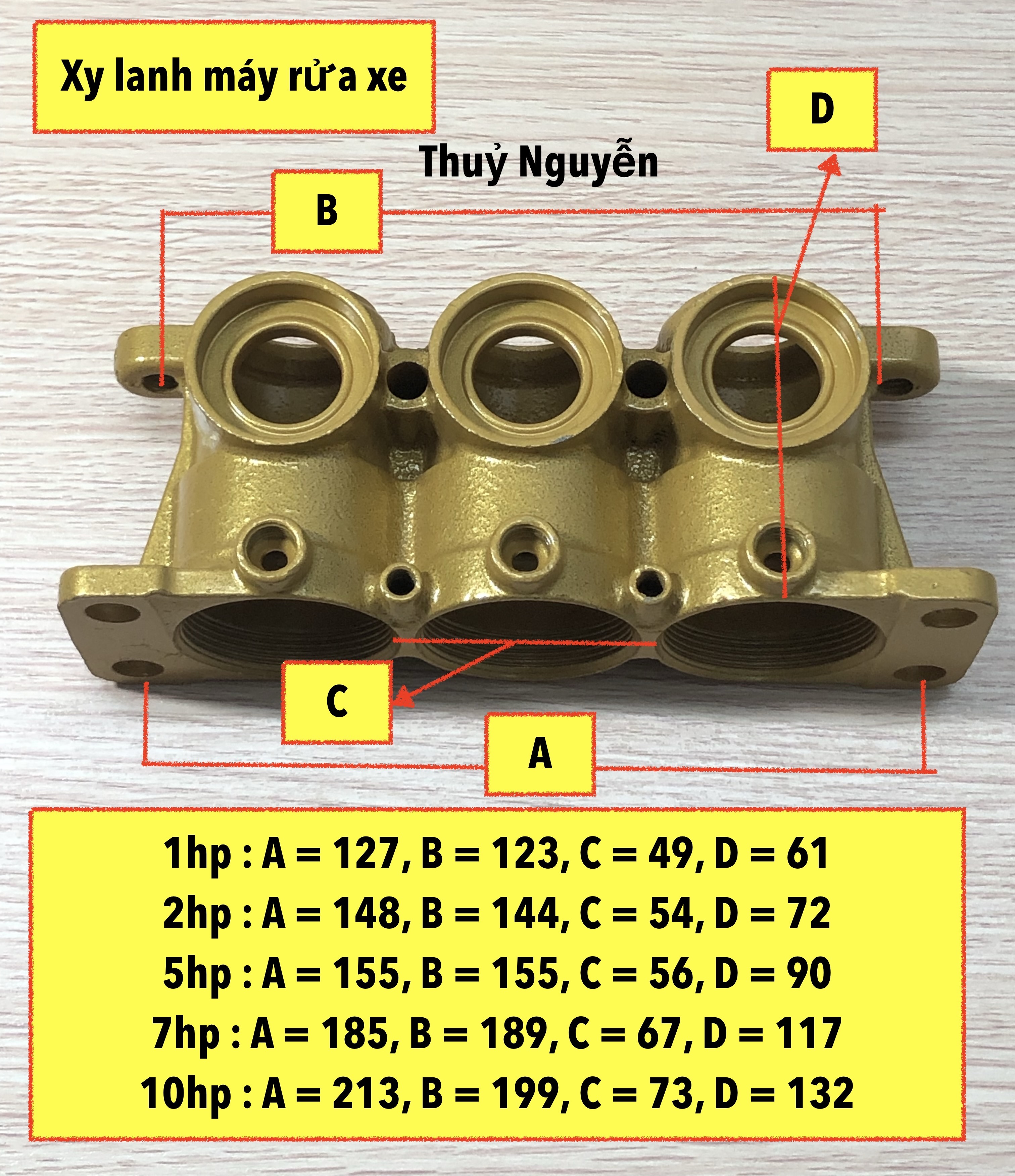 Xy lanh máy rửa xe 1hp, 2hp, 5hp, 7hp và 10hp