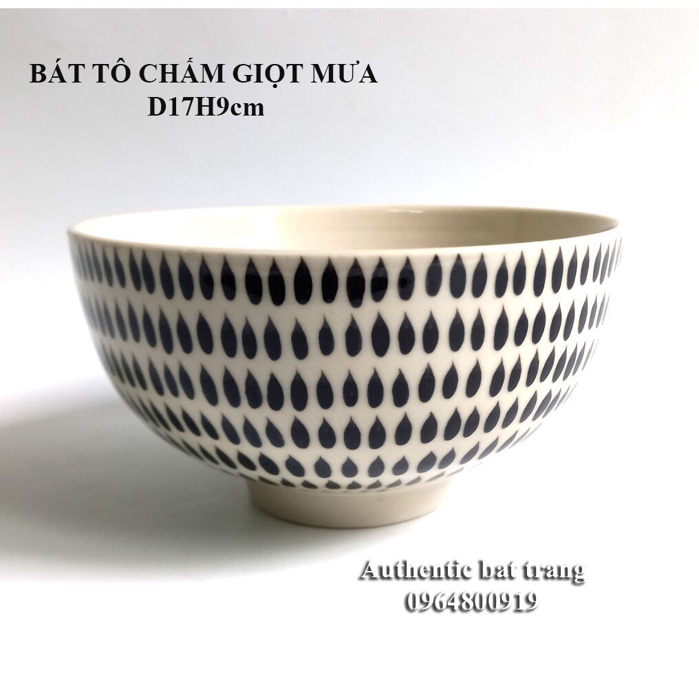 Bát tô dùng ăn phở, úp mì Kích thước D17h9cm Chất liệu gốm sứ cao cấp – xưởng gốm sứ authentic bat trang