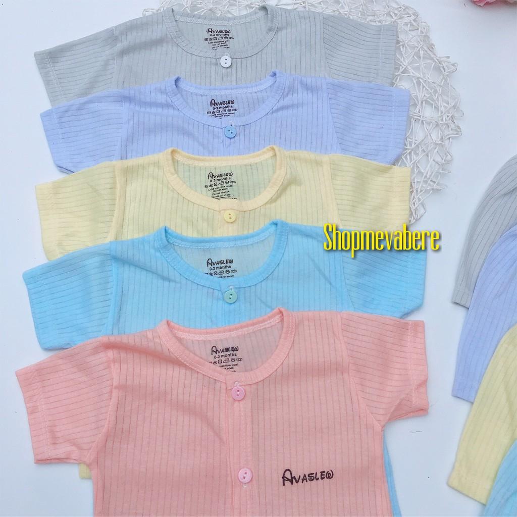 Bộ cộc tay sợi tre cao cấp, cài cúc giữa cho bé trai bé gái sơ sinh 3-13kg - BO56