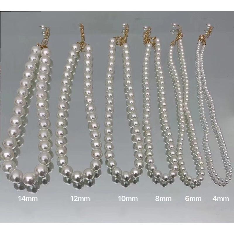 N403 vòng cổ hạt Trai, dây chuyền hạt bẹt dây chuyền choker hạt nhiều kích cỡ kiểu dáng sang trọng cho nữ