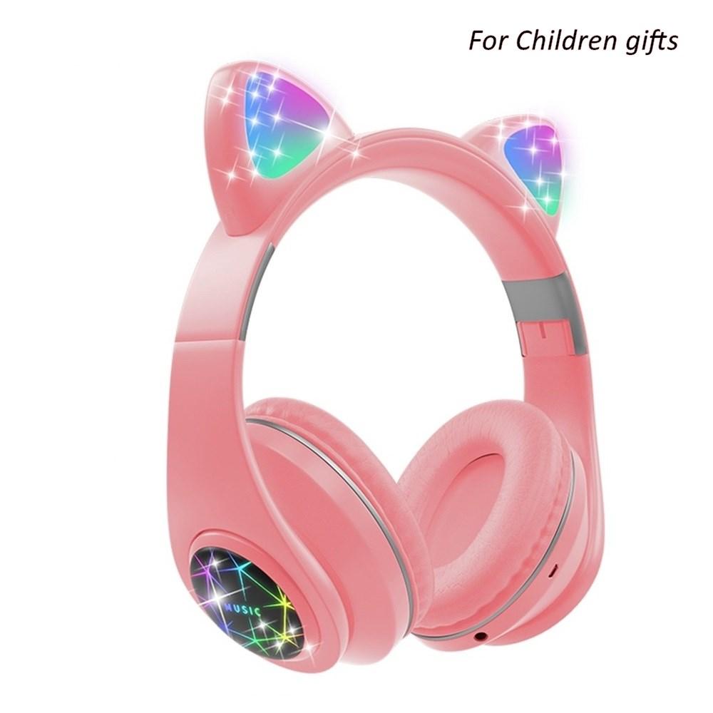 RGB Mèo Tai Tai Nghe Bluetooth 5.0 Loại Bỏ Tiếng Ồn Người Lớn Trẻ Em Gái Tai Nghe Hỗ Trợ Thẻ TF FM Radio Với Mic Âm Nhạc quà Tặng M2