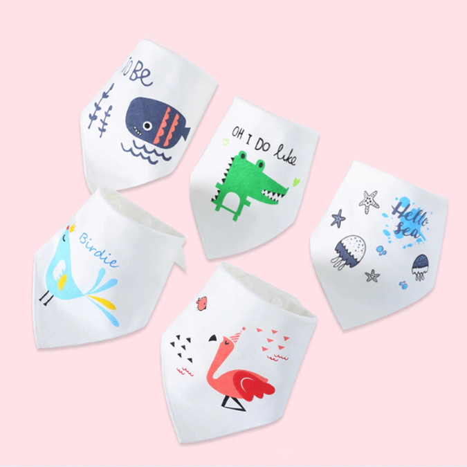 Yếm Vải Tam Giác Cotton Mềm mịn Set 5 Yếm