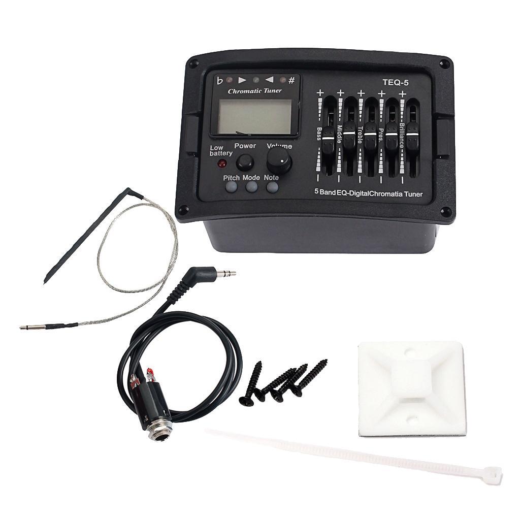 Acoustic Guitar 5-Band EQ Equalizer Guitar Preamp Piezo Pickup   12dB