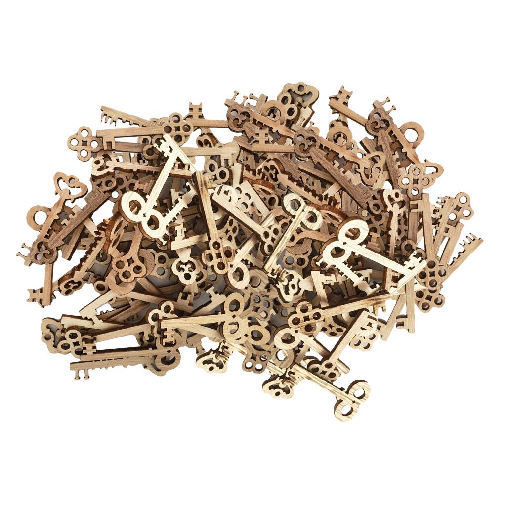 100 Chiếc Chìa Khóa Hình Chưa Hoàn Thành Miếng Gỗ Thủ Công Bằng Gỗ Treo Tôn Dáng