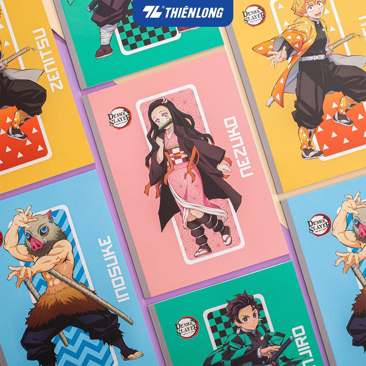 Combo 5/10 Tập vở Thiên Long 80/120 trang kẻ caro 6mm 70gsm - dành cho học sinh, sinh viên - Phiên bản Demon Slayer