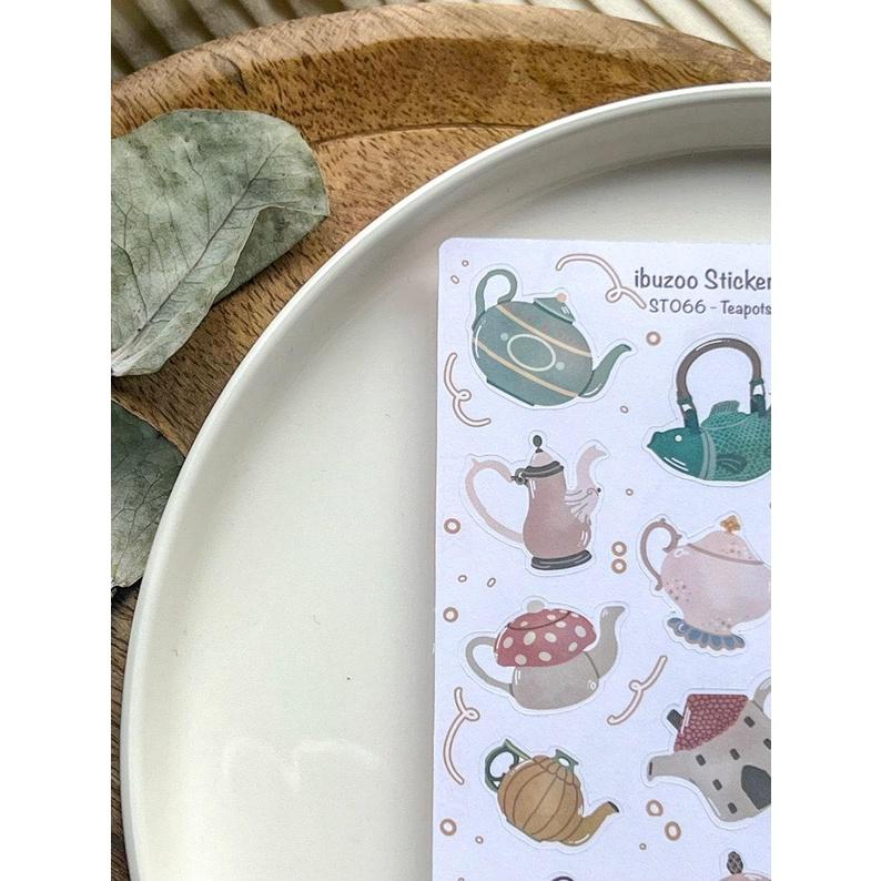 Sticker tự thiết kế- sticker sheet teapots - hình dán sổ, nhật kí bullet journal - unim023