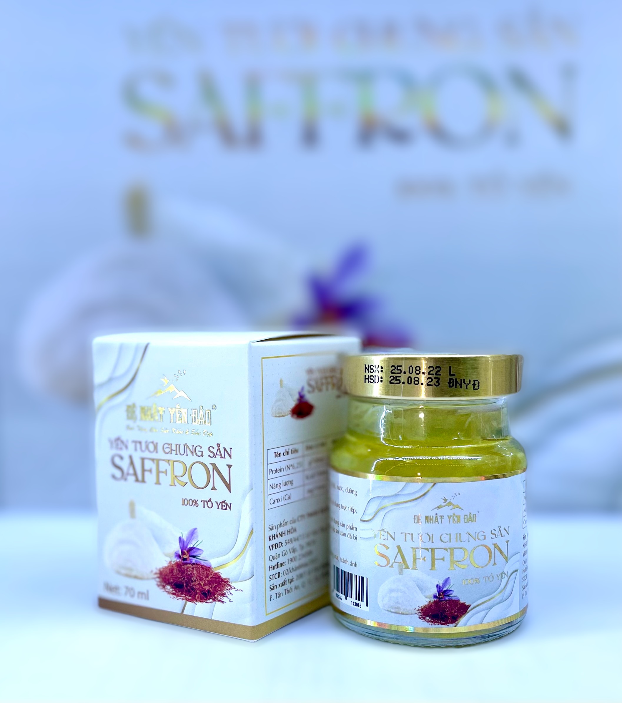 YẾN TƯƠI CHUNG SẲN SAFFRON - 100% TỔ YẾN ĐẢO - ĐẸP DA - CẢI THIỆN TRÍ NHỚ, GIẤC NGỦ - CHỐNG TRẦM CẢM - PHÒNG NGỪA BỆNH TIM MẠCH - GIẢM CÁC TRIỆU CHỨNG KINH NGUYỆT