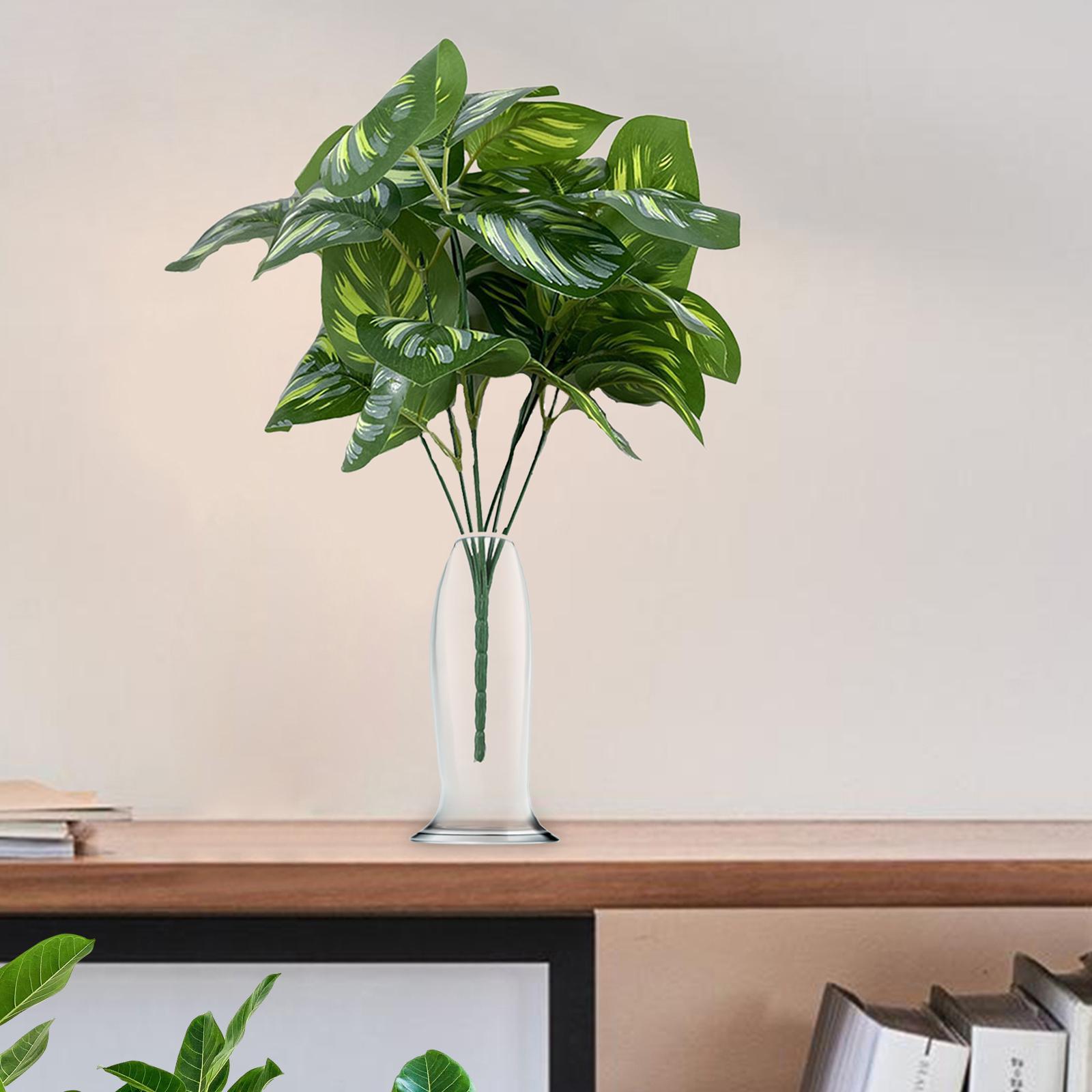 Artificial Leaves Imitation Leaf Plants Floral Arrangement Realistic Long Green Leaf Greenery Branches for Party Living Room Decorations