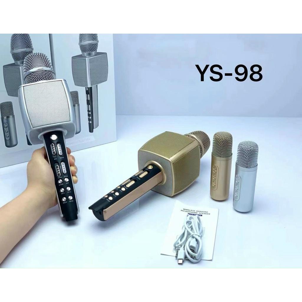 Combo 2 Micro Karaoke Bluetooth YS98 Song ca kèm loa không dây giả giọng nói -Kèm micro song ca - Hàng chính bh 12 tháng