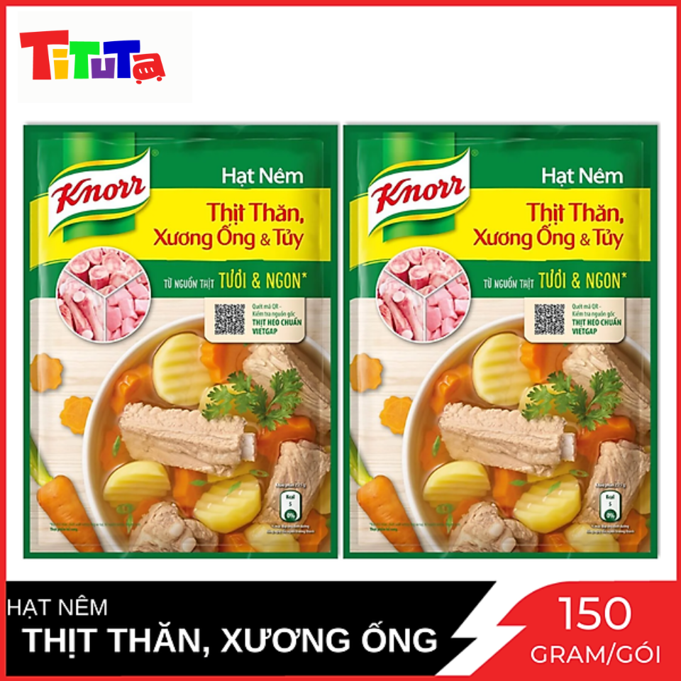 [HÀNG KHUYẾN MÃI] Combo 2 Hạt nêm Knorr Thịt thăn (xương ống&amp;tủy) 150g