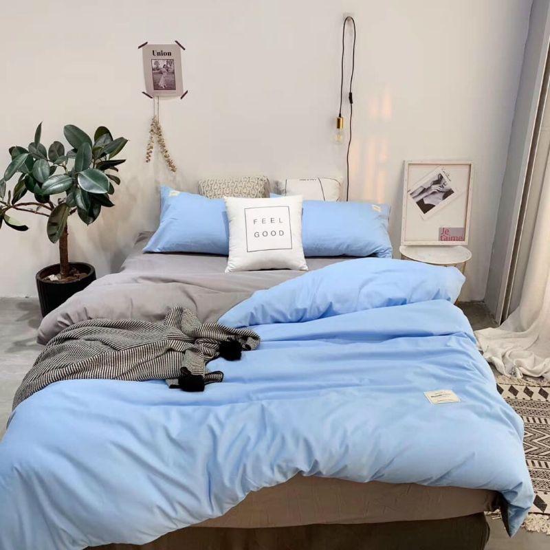 Bộ chăn ga cotton tc 5 món nhập khẩu nhiều màu