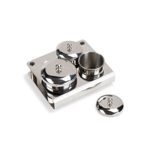 Bộ 3 cái ly inox đựng lưu Huỳnh và bột đắp làm tay nail