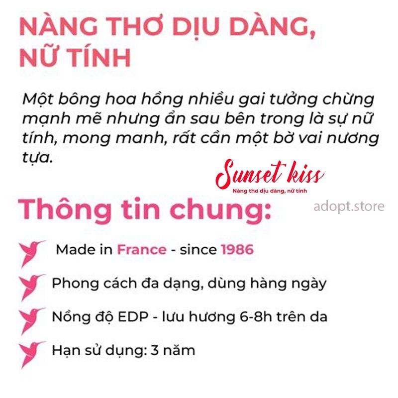 Nước Hoa Nữ 30ml ADOPT' SUNSET KISS Tinh Tế, Nữ Tính, Nhẹ Nhàng, Thơm Lâu