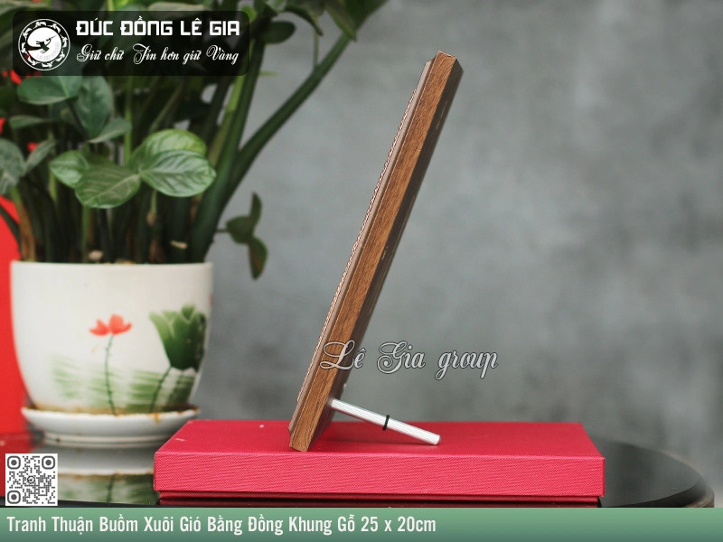Tranh Thuận Buồm Xuôi Gió Bằng Đồng Khung Gỗ 25 x 20cm