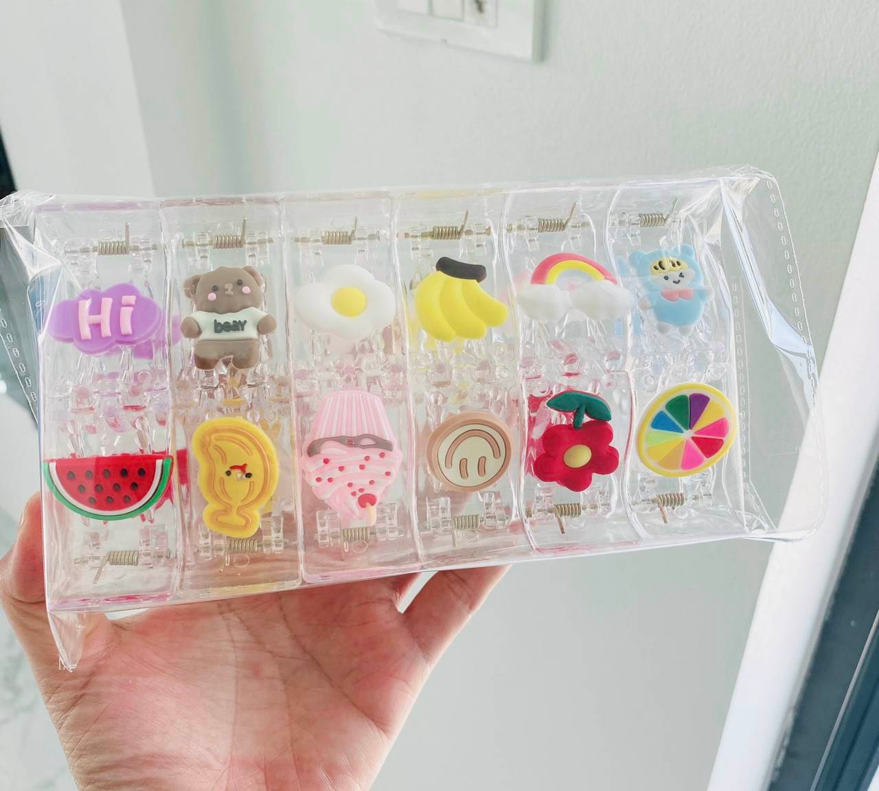 Set 6 cái kẹp càng cua 5 răng mix hình trái cây