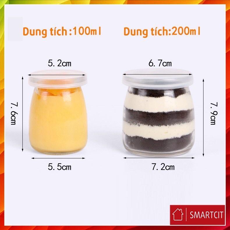 GIÁ HỦY DIỆT HŨ THỦY TINH CÓ NẮP LÀM SỮA CHUA 200ML, 100ML