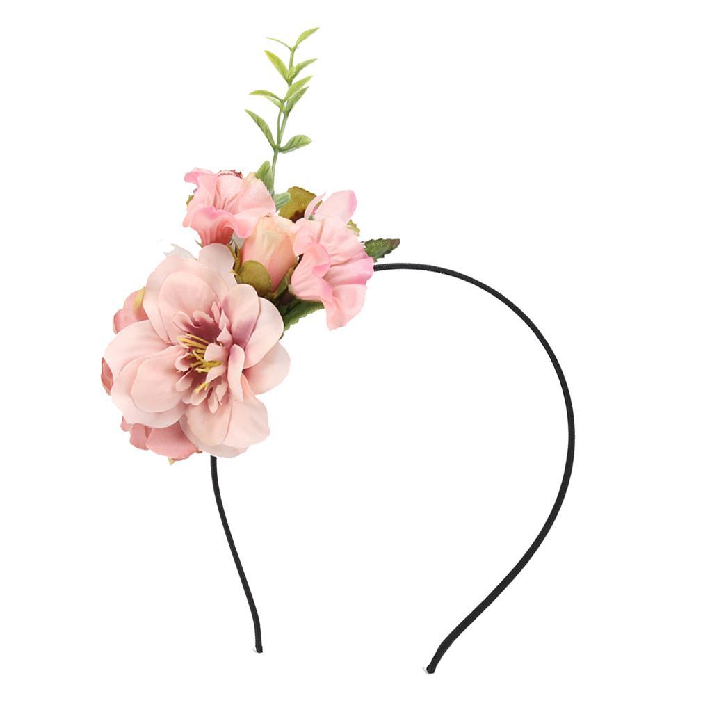 Princess Boho Flower Leaf Crown Headband Wedding Bridal Hairband Women Hair Accessory