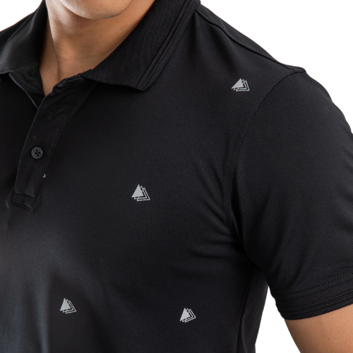 Áo thun polo hoạ tiết Simple &amp; Basic dễ phối đồ, màu đen