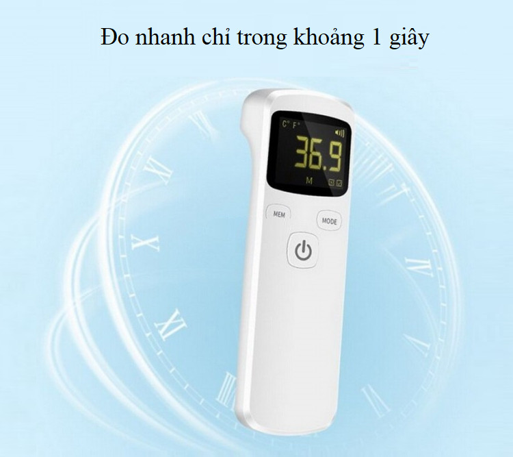 Nhiệt kế đo thân nhiệt cảm biến hồng ngoại cao cấp chuyên dùng cho gia đình, trường học, bệnh viện M007 ( TẶNG BỘ MIẾNG DÁN TƯỜNG DẠ QUANG PHÁT SÁNG HÌNH CON BƯỚM )