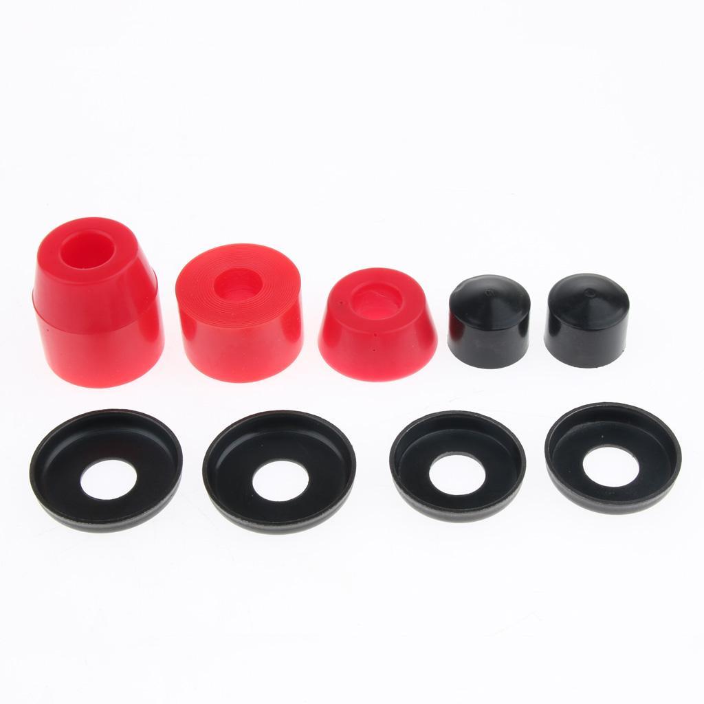2xSkateboard Rebuild Kit Bushings Washers Pivot Cups for 2 Trucks 7in Red