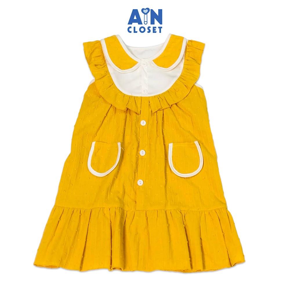 Đầm bé gái họa tiết Hoa vàng cotton hạt - AICDBGPRLEYX - AIN Closet