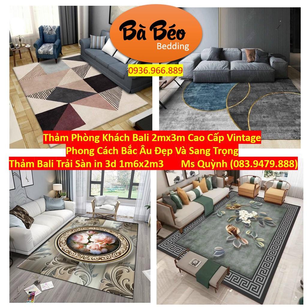 Thảm Phòng Khách Bali 2mx3m Cao Cấp Vintage Phong Cách Bắc Âu Đẹp Và Sang Trọng Thảm Bali Trải Sàn in 3d 1m6x2m3