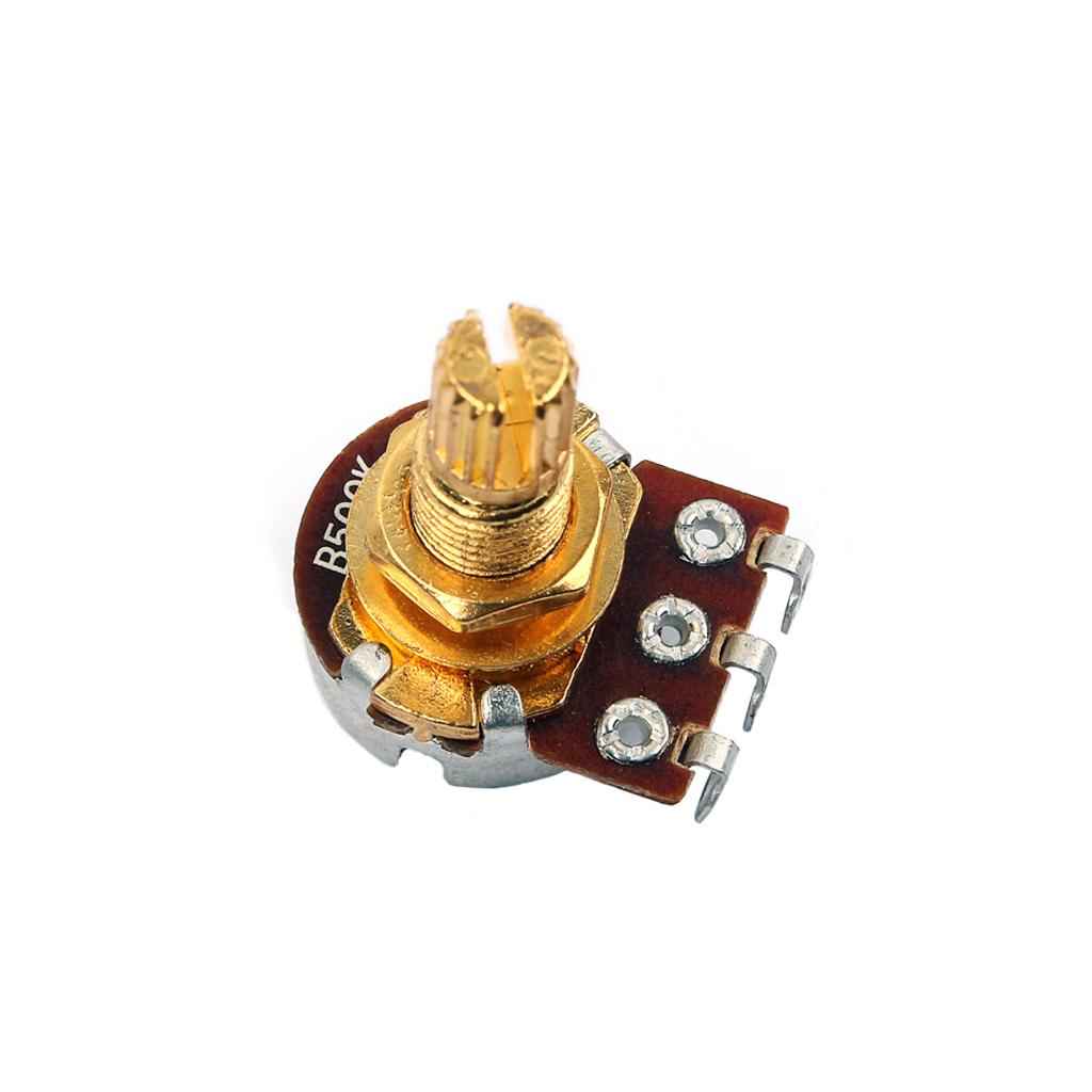 5pcs Gold 500K-ohm Volume Potentiometer A500K Guitar Pots Full Size