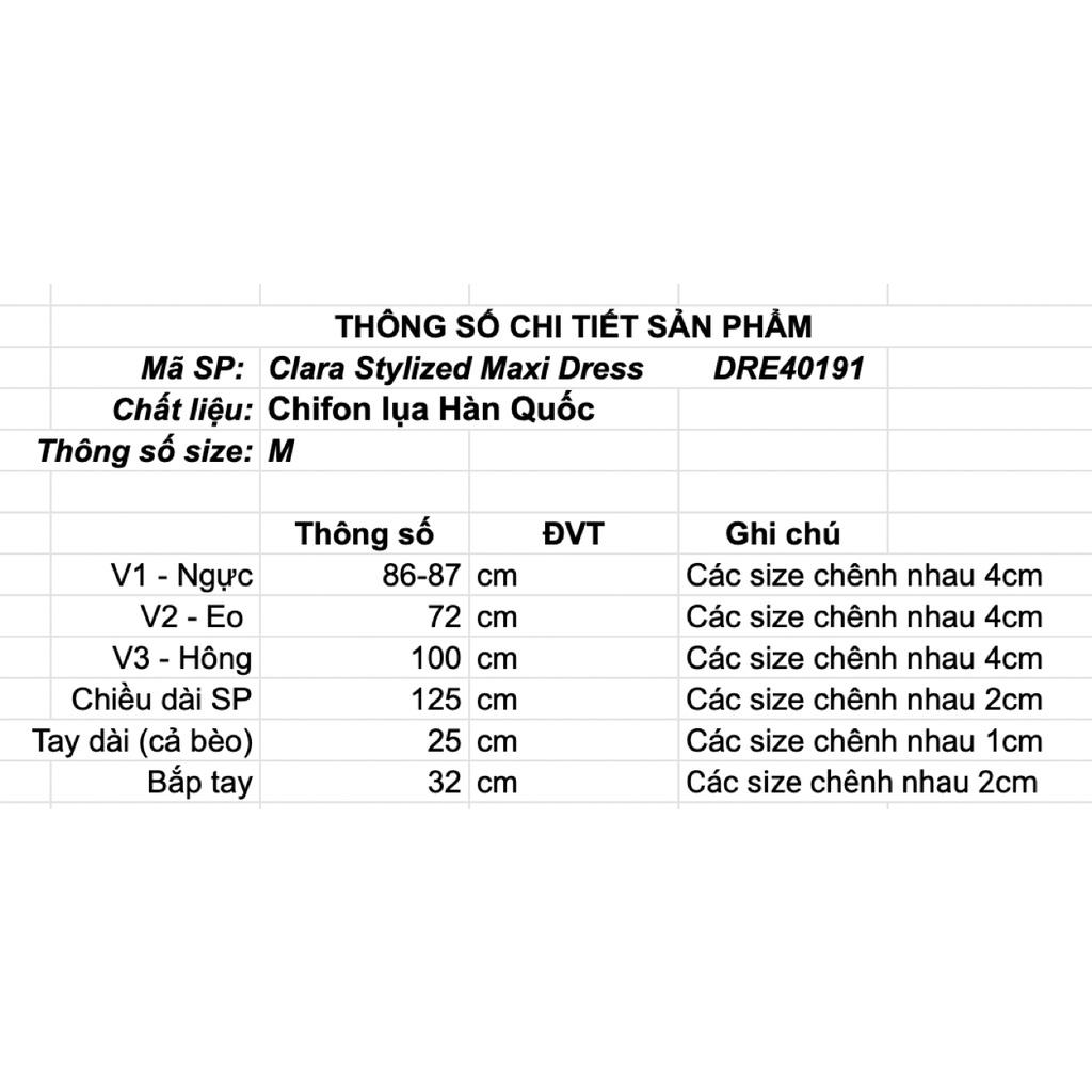 Đầm maxi buộc nơ sau lưng thắt nơ 2 kiểu chất liệu voan lụa mềm mịn, may hai lớp CLARA MARE Stylized Maxi Dress DRE4019