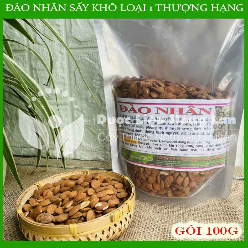 100g Đào nhân vị thuốc bắc khô sạch