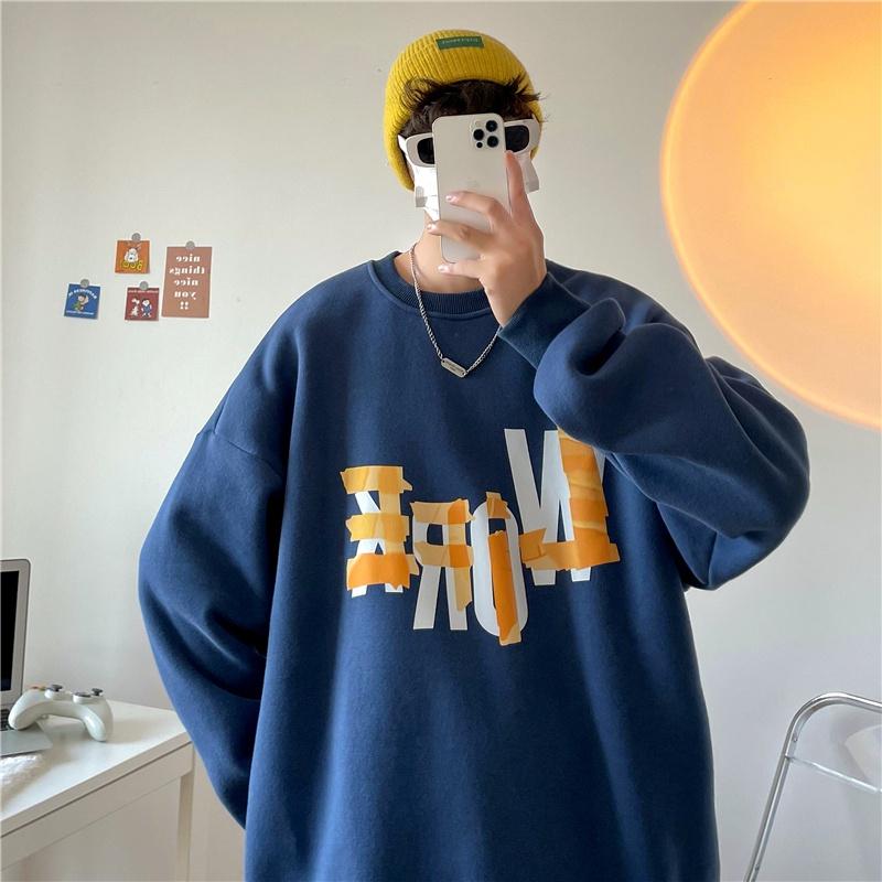 Round Neck Sweater Men's Spring and Autumn Style Korean Style Trend of Letter Printing Pullover Coat Loose Lazy Wind Upper Clothes