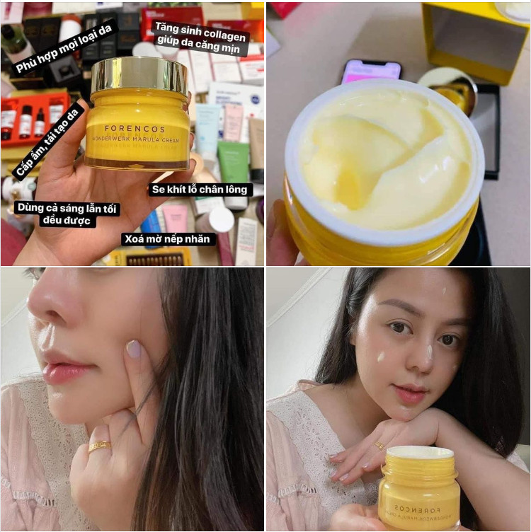 Kem Dưỡng Trắng Và Cấp Ẩm Da Ban Đêm Forencos Wonderwerk Marula Cream ( Màu Vàng)