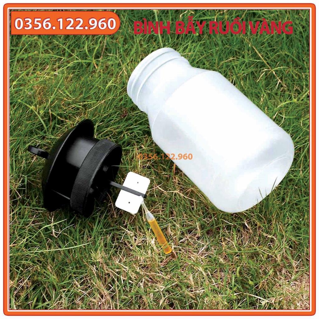 Bộ 3 Dụng cụ bẫy Ruồi vàng, Bình bẫy Ruồi Muỗi Ong, Chai bẫy Ruồi Dấm hiệu quả