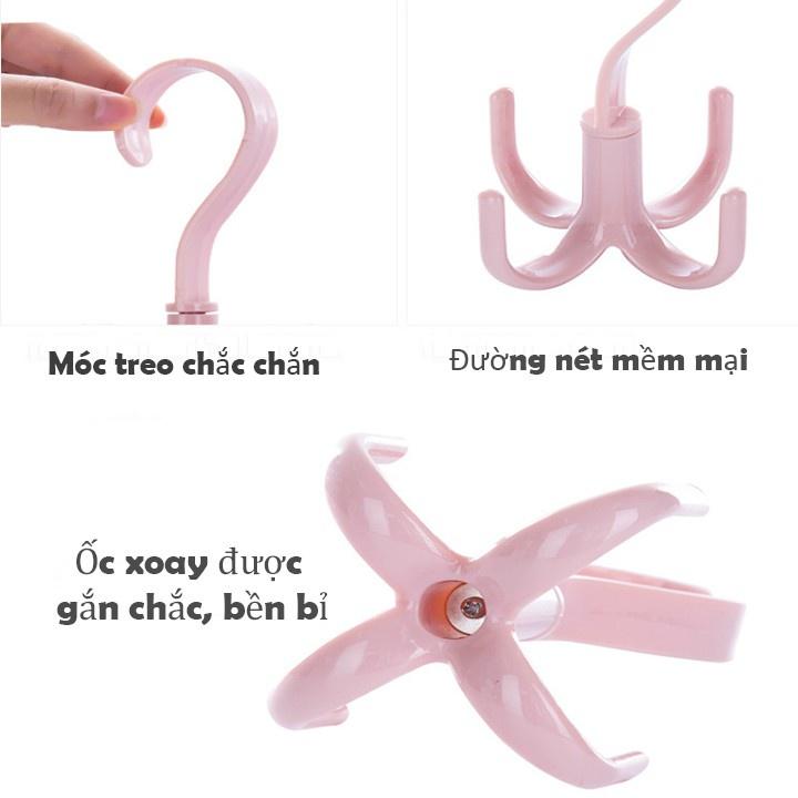 Combo 2 Móc Nhựa 4 Chấu Xoay 360 Độ Treo Đồ , Giày Dép , Quần Áo , Túi Xách , Nón .. Đa Năng Tiện Dụng