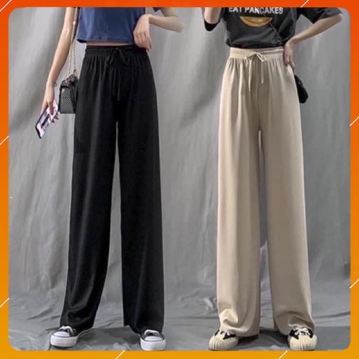 Quần ống rộng suông Culottes nữ lưng cao chất len tăm mềm mịn phong cách Hàn quốc cực yêu - tôn dáng cực xinh