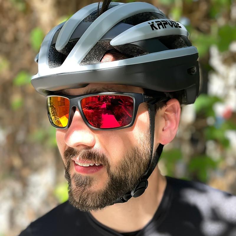 Kapvoe Kính đi xe đạp phân cực đàn ông nữ thể thao ngoài trời Kính râm UV400 Kính xe đạp MTB Kính râm xe đạp Color: KE-X5-02 Lenses Color: 1 LENS