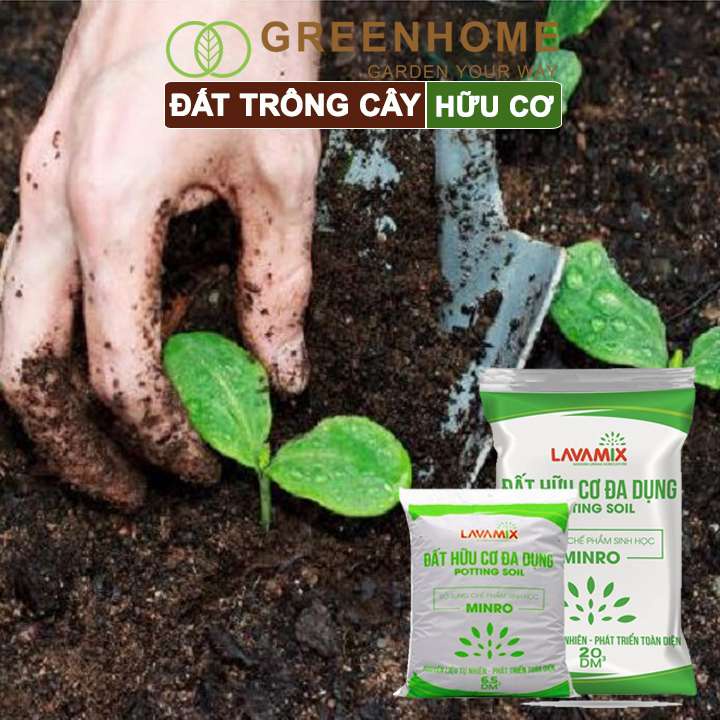 Đất trồng cây Lavamix, bao 6.5dm3 (2.5-3kg), đất hữu cơ trồng rau, hoa, kiểng, tiện lợi, dễ sử dụng