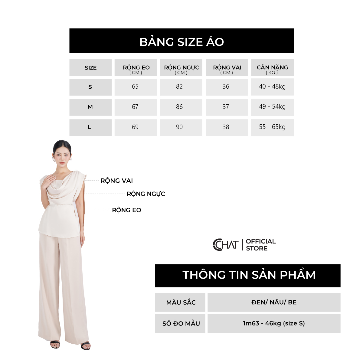 Áo Kiểu Nữ  Tà Bong Đổ Thân Trước Chất Lụa Cao Cấp Mềm Mịn 53ANL2006ST