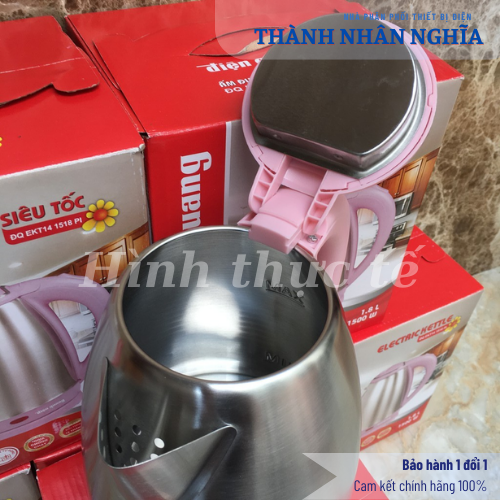 Ấm đun nước siêu tốc Điện Quang ĐQ EKT14 1518 Xanh Dương ( 1500W, 1.8L, inox 201 mờ, nhựa PP ) Hàng chính hãng