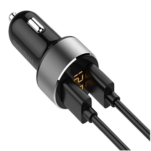 Tẩu sạc cao cấp trên ô tô, xe hơi. 2 cổng USB HY36
