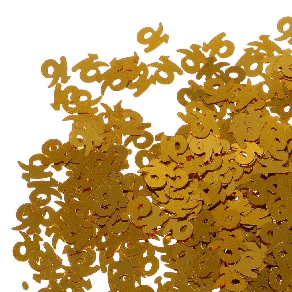 2X Table Confetti Age Birthday Party Wedding Anniversary Table Confetti Gold 16
