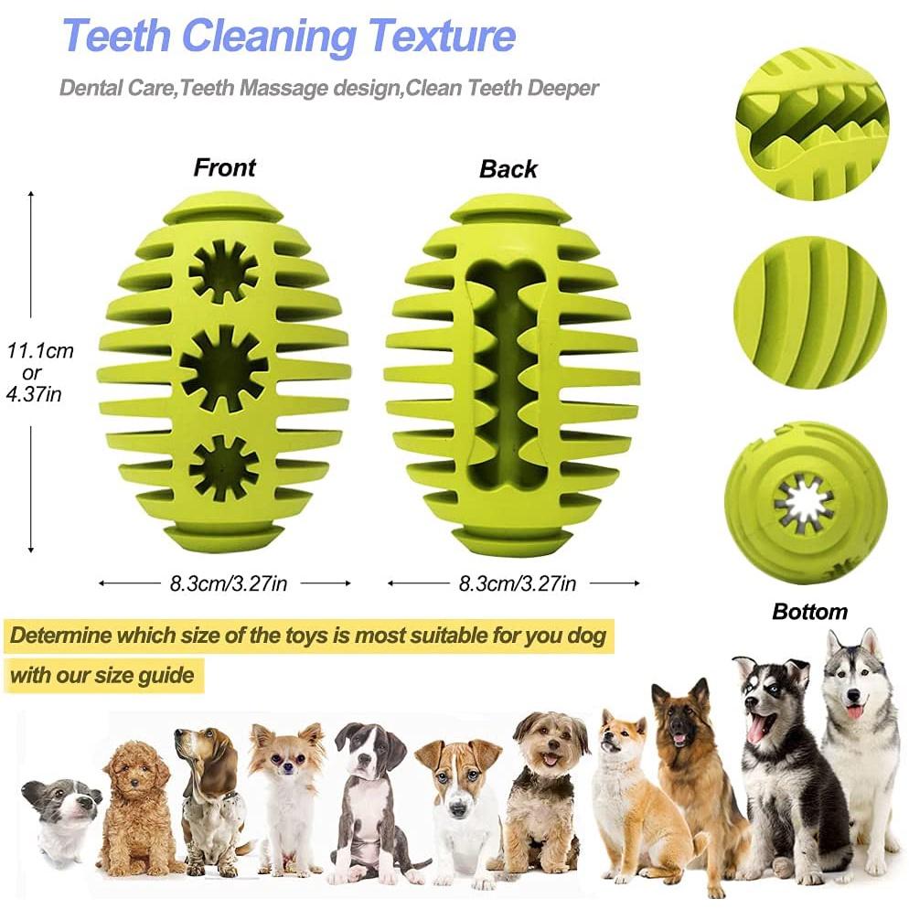 Puppy Dog Chew Toys Heavy Duty Long Lasting Natural Rubber Indestructible Slow Feeder Toy Ball Interactive Training Pet Dog Toys for Boredom Nontoxic Teeth Cleaning Football For Large Medium Dogs Dog Teeth Ball HB