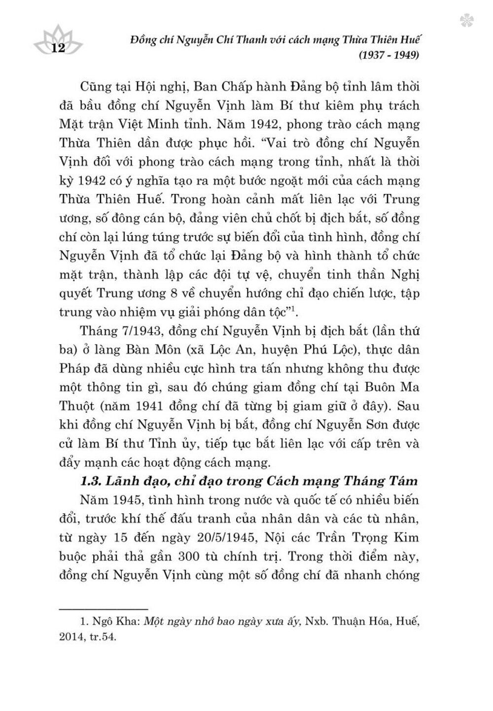 Đồng chí Nguyễn Chí Thanh với cách mạng Thừa Thiên Huế (1937 - 1949) bản in 2024