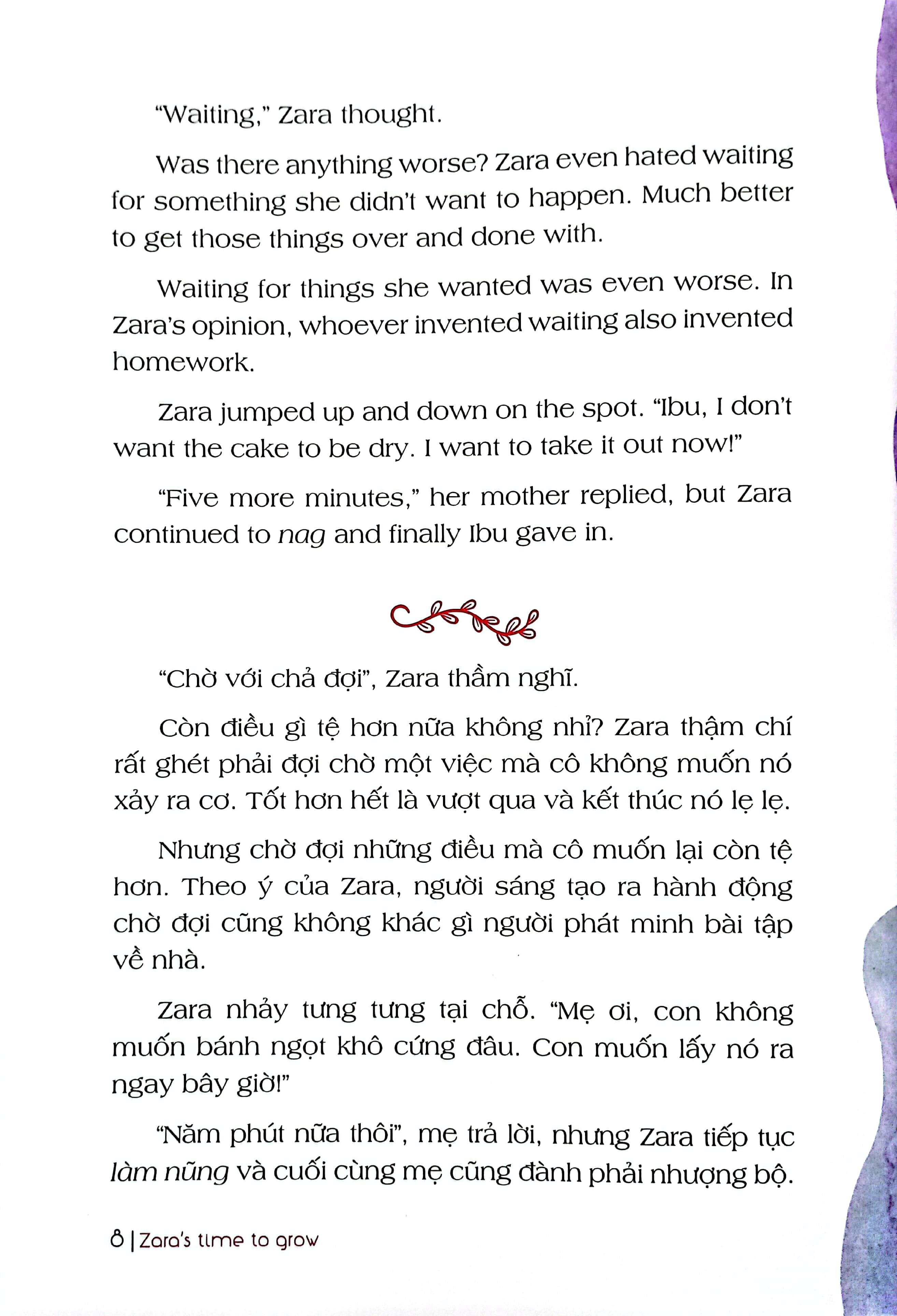 Sách - Bài Học Về Tính Kiên Nhẫn - Đã Đến Lúc Zara Lớn Khôn (Song Ngữ Anh - Việt) (Tái Bản 2024)