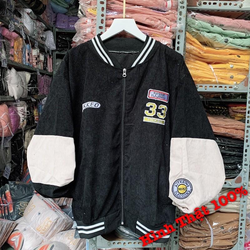 Áo Khoác Nam Nữ Kaki Nhung Tâm  Thêu TIKKEO 33 Cao Cấp Form Rộng BomBer Unisex hàng chuẩn đẹp, chất lượng ưu tiên