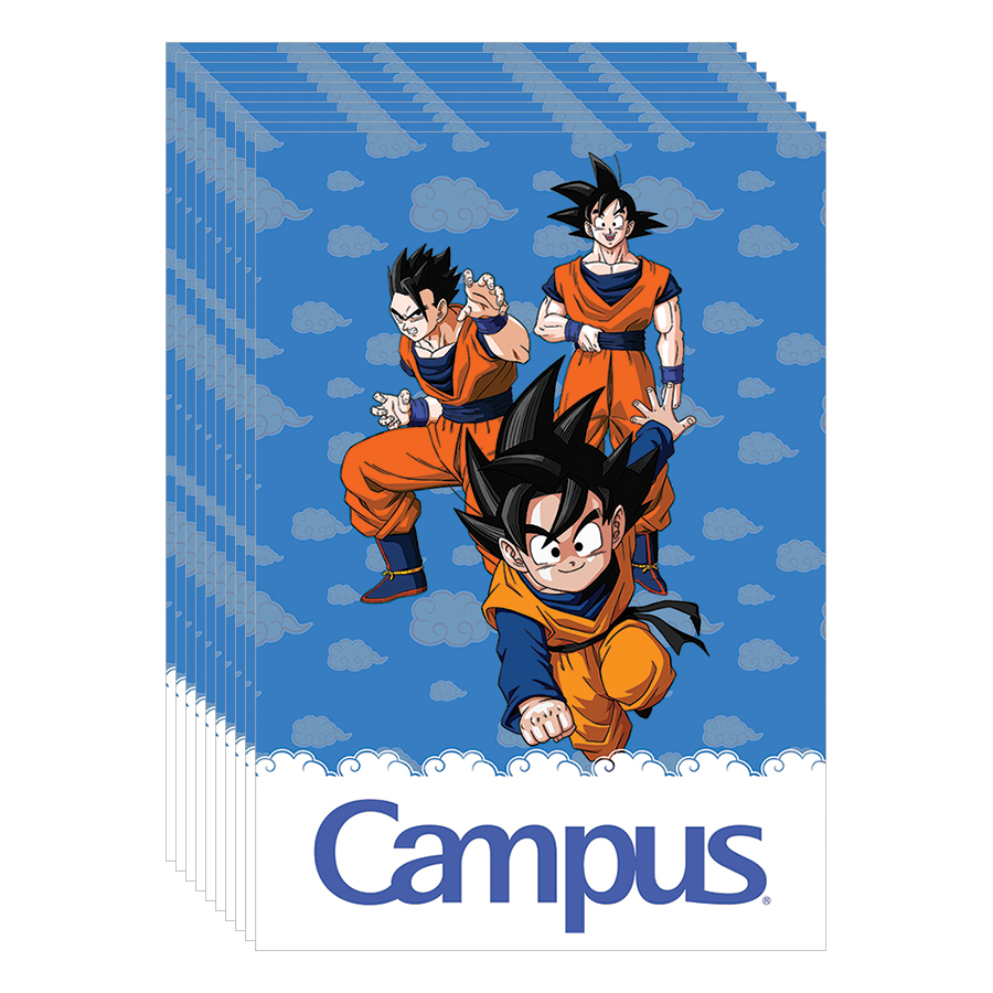 Lốc 10 Cuốn Vở 4 Ô Ly (2,5X2,5Mm) Campus Dragon Ball Z - Cool NB-BDBC80 - ĐL 100 (80 Trang) - Giao Mẫu Ngẫu Nhiên